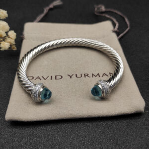 David Yurman 7mm full-diamond blue diamond bracelet